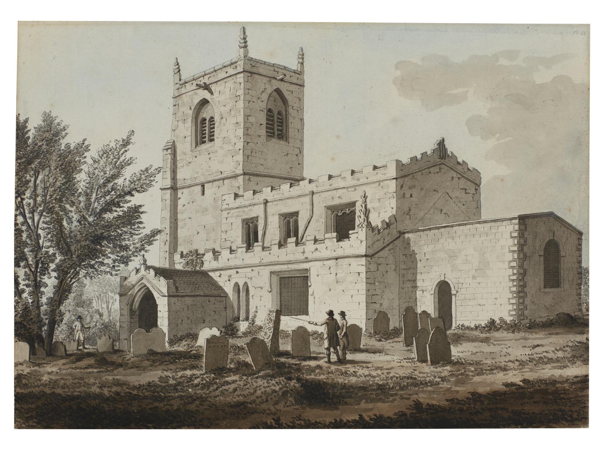 Samuel Hieronymus Grimm - South-East View Of St. Werburgh Church, Blackwell, Derbyshire