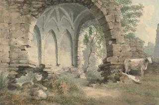 Samuel Howitt - Cattle Grazing By Easby Abbey, Yorkshire