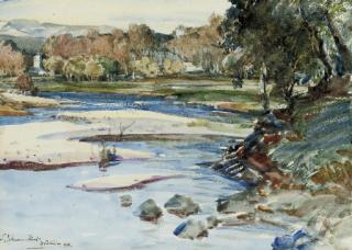 Samuel John Lamorna Birch, R.A., R.W.S. - A Quiet Stretch Of The River