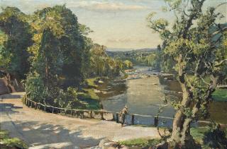 Samuel John Lamorna Birch, R.A., R.W.S. - The gorge from Tillyfourie gates on the Don, Aberdeenshire