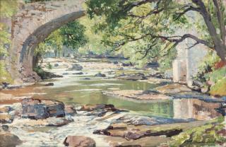 Samuel John Lamorna Birch, R.A., R.W.S. - The salmon stream, Rocky Glen, Glenalmond