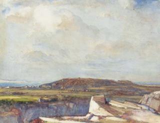 Samuel John Lamorna Birch, R.A. - From the Ridge - looking towards Caldy with the rivers Dee and Mersey in the distance
