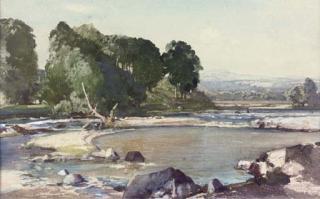 Samuel John Lamorna Birch, R.A. - Shallow pool, the lane at Arkholme, near Lancaster