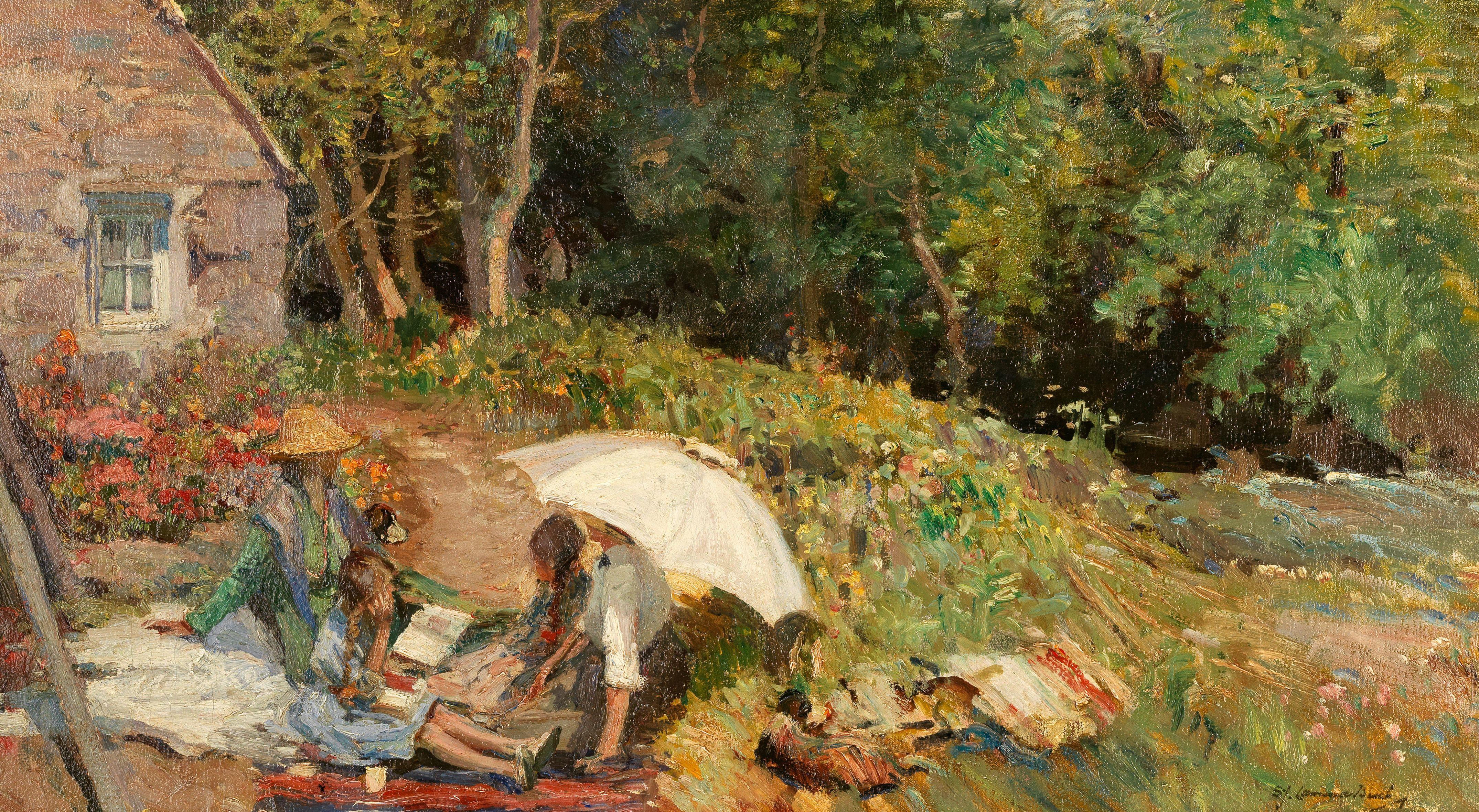 Samuel John Lamorna Birch, RA, RWS, RWA - Family at Lamorna