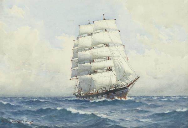 Samuel John Milton Brown - A clipper in full sail