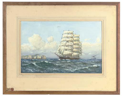 Samuel John Milton Brown - A Fully Rigged Clipper Off The Coast