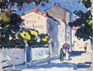 Samuel John Peploe, R.S.A. - A Sunlit Street, Royan