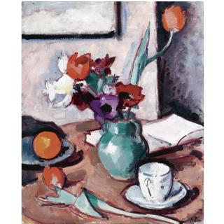 Samuel John Peploe, R.S.A. - Flowers In Green Vase