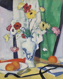 Samuel John Peploe, R.S.A. - Still Life of Summer Flowers in a Chinese Blue and White Vase