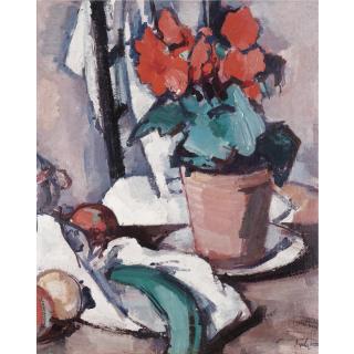 Samuel John Peploe, R.S.A. - Still Life With Geraniums