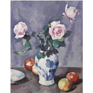Samuel John Peploe, R.S.A. - Still Life With Pink Roses