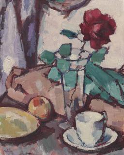 Samuel John Peploe, R.S.A. - Still-Life With Rose And Teacup