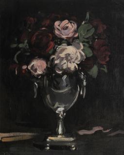 Samuel John Peploe RSA - Peonies in a silver vase