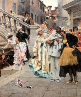 Samuel Melton Fisher, RA - Revellers at the Carnival, Venice
