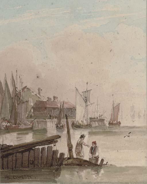 Samuel Owen - Fishermen at the water\'s edge