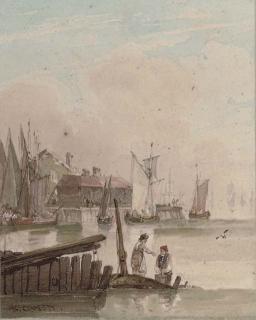 Samuel Owen - Fishermen at the water\'s edge