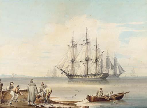 Samuel Owen - Frigates In An Offshore Calm