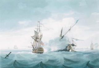 Samuel Owen - H.M.S. Director, raking the Dutch flagship Vrijheid, during the Battle of Camperdown, 11th October 1797