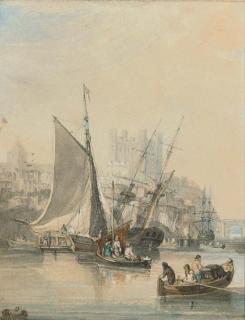 Samuel Owen - Low Tide At Rochester (Illustrated); And A Stiff Breeze Off A Fortress, Probably Sheerness