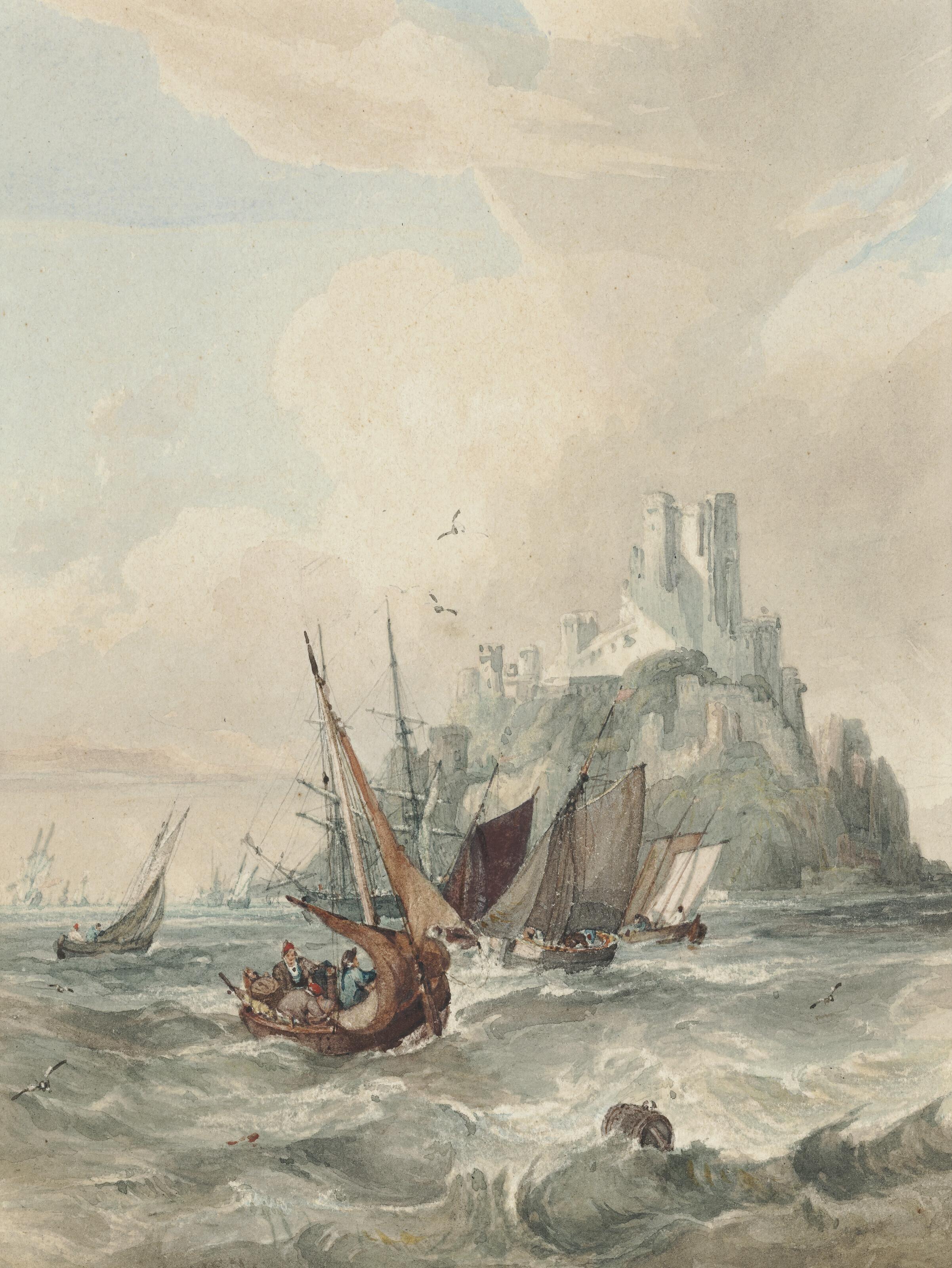 Samuel Owen - Shipping off Mont St Michel, Normandy