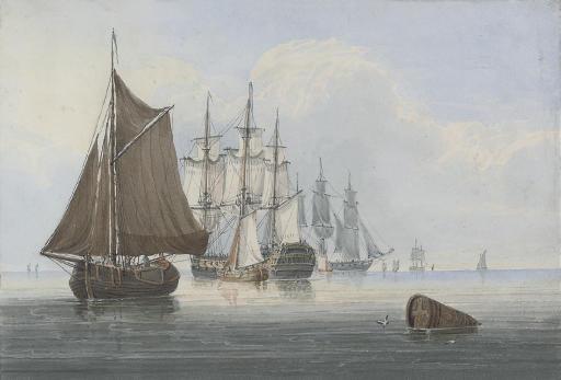 Samuel Owen - Warships in a calm