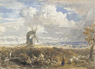 Samuel Palmer, O.W.S. - A windmill near Pulborough, West Sussex