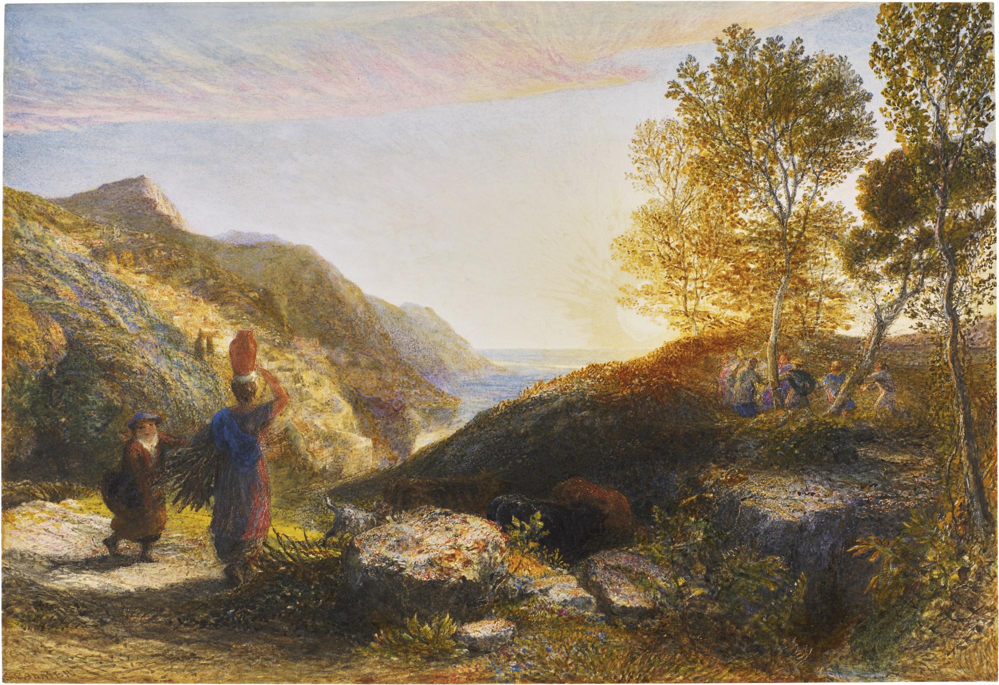 Samuel Palmer, R.W.S - The End Of The Day - Sunset