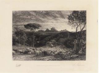 Samuel Palmer - Opening the Fold (Early Morning) (L. 13)