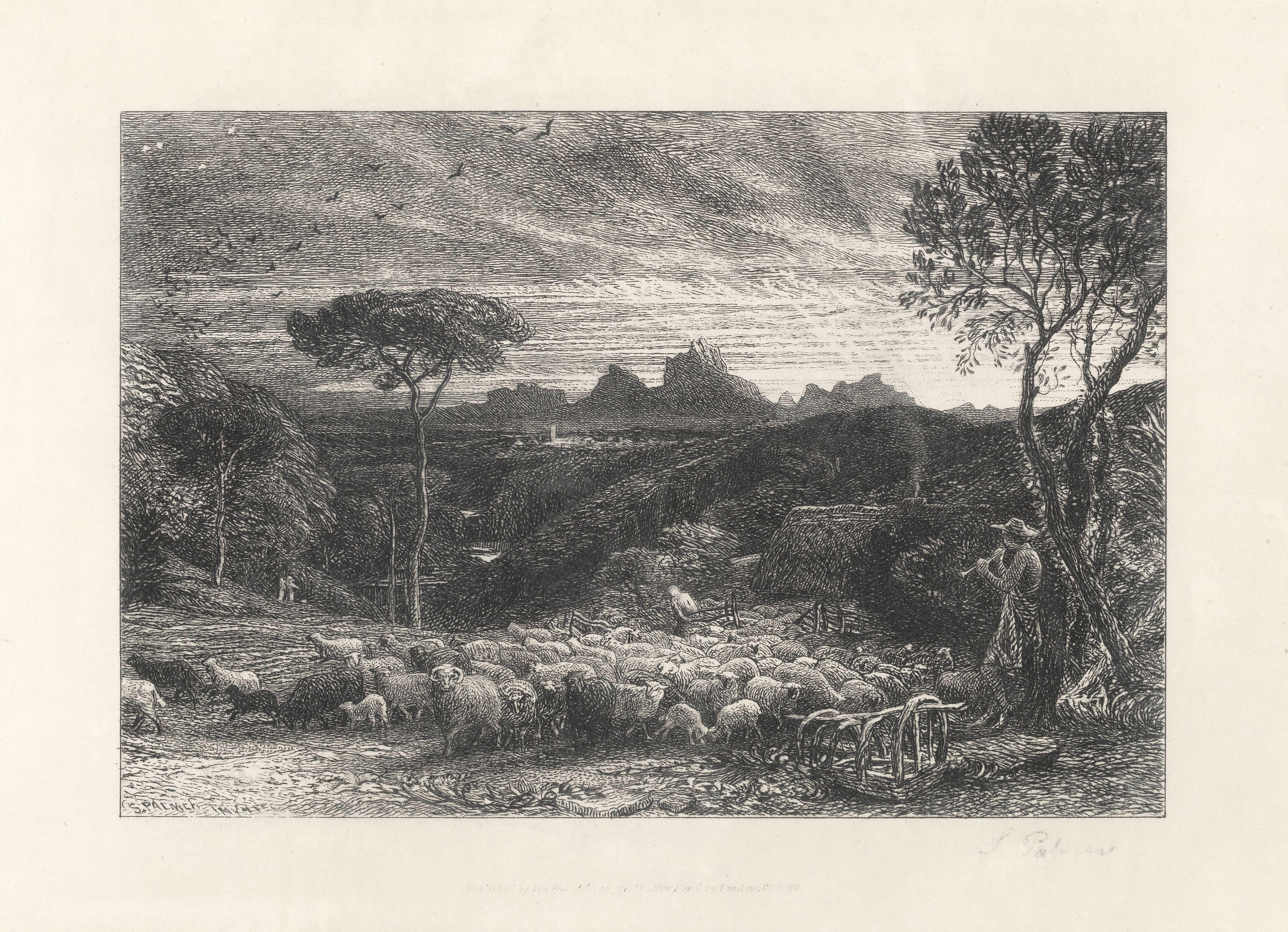 Samuel Palmer - Opening the Fold, or Early Morning (Lister 13)