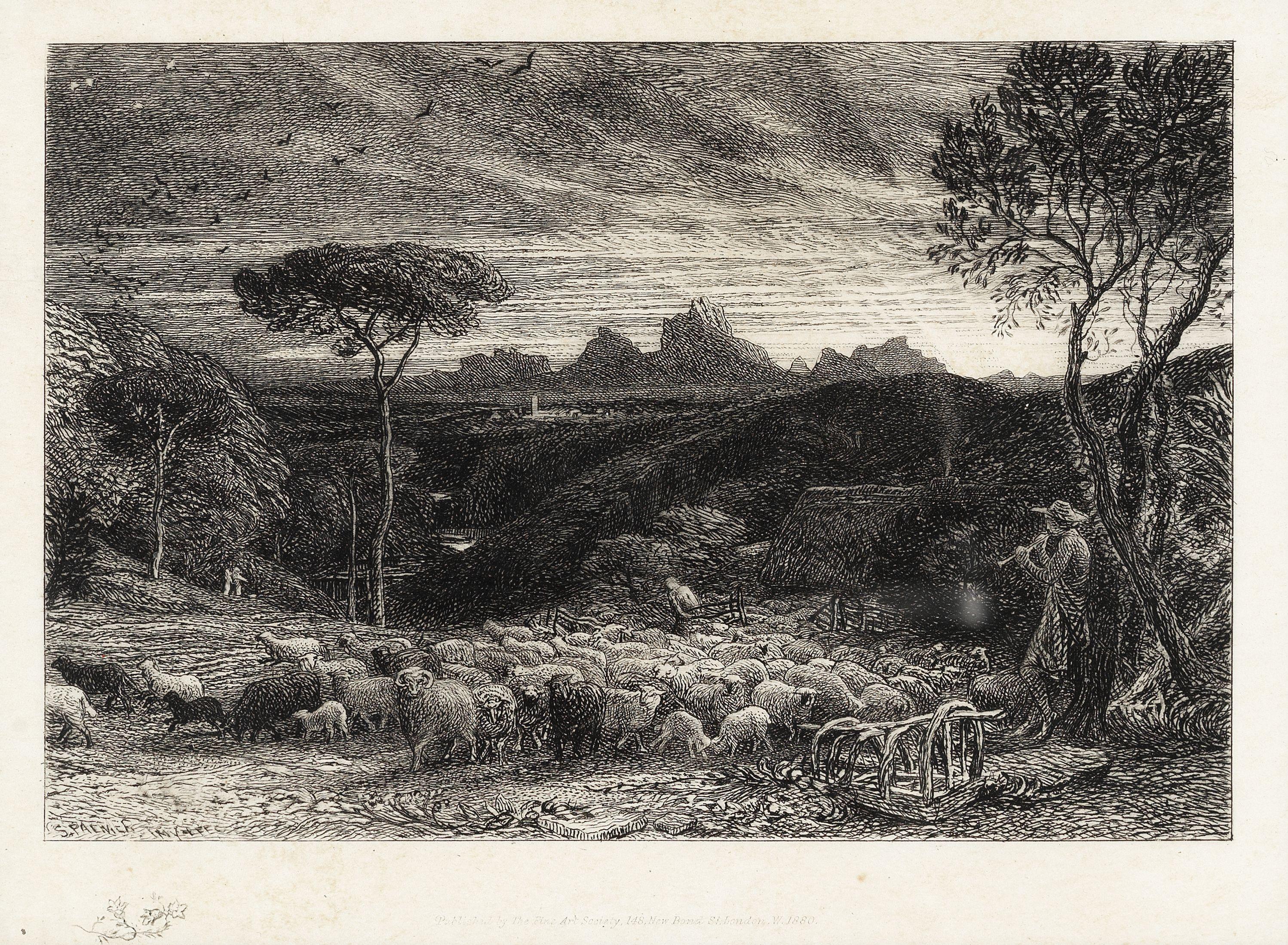 Samuel Palmer - Opening the Fold or Early Morning