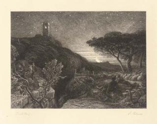 Samuel Palmer - The Lonely Tower (L. 12v)