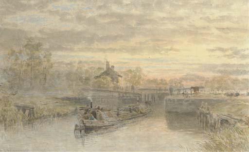 Samuel Phillips Jackson, R.W.S. - Approaching the lock