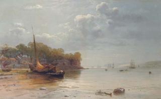 Samuel Phillips Jackson, R.W.S. - Conway Harbour At Low Tide, Wales