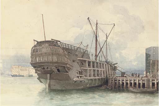 Samuel Phillips Jackson - An East Indiaman undergoing a refit