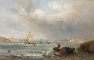 Samuel Phillips Jackson - Plymouth Sound looking up from the open sea