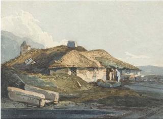 Samuel Prout, O.W.S. - Figures before a thatched cottage, Devon