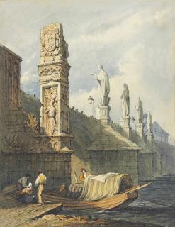 Samuel Prout, O.W.S. - The Charles Bridge; and The Old Town Square, Prague, Czech Republic