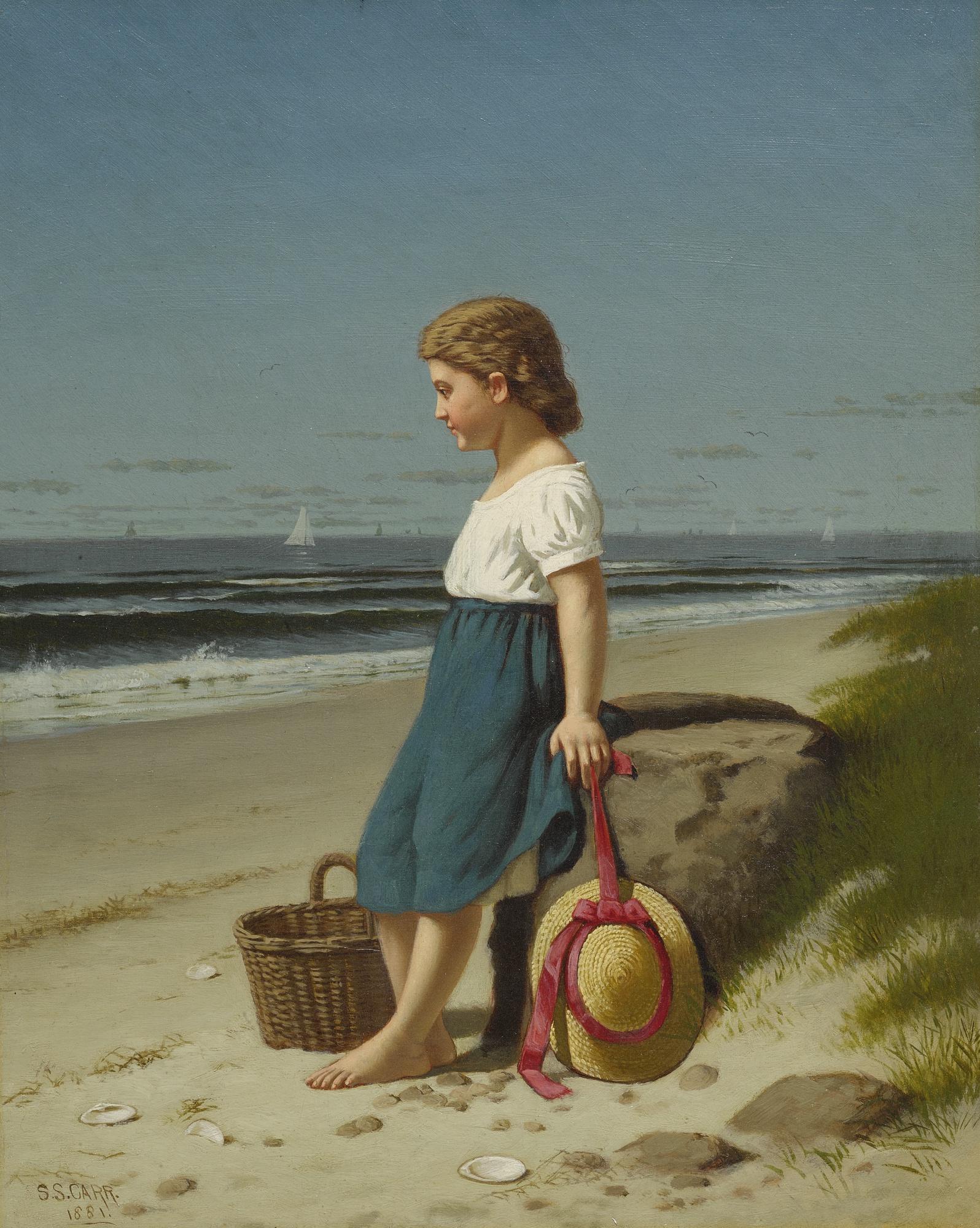 Samuel S. Carr - Young Girl At The Seashore