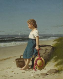 Samuel S. Carr - Young Girl At The Seashore