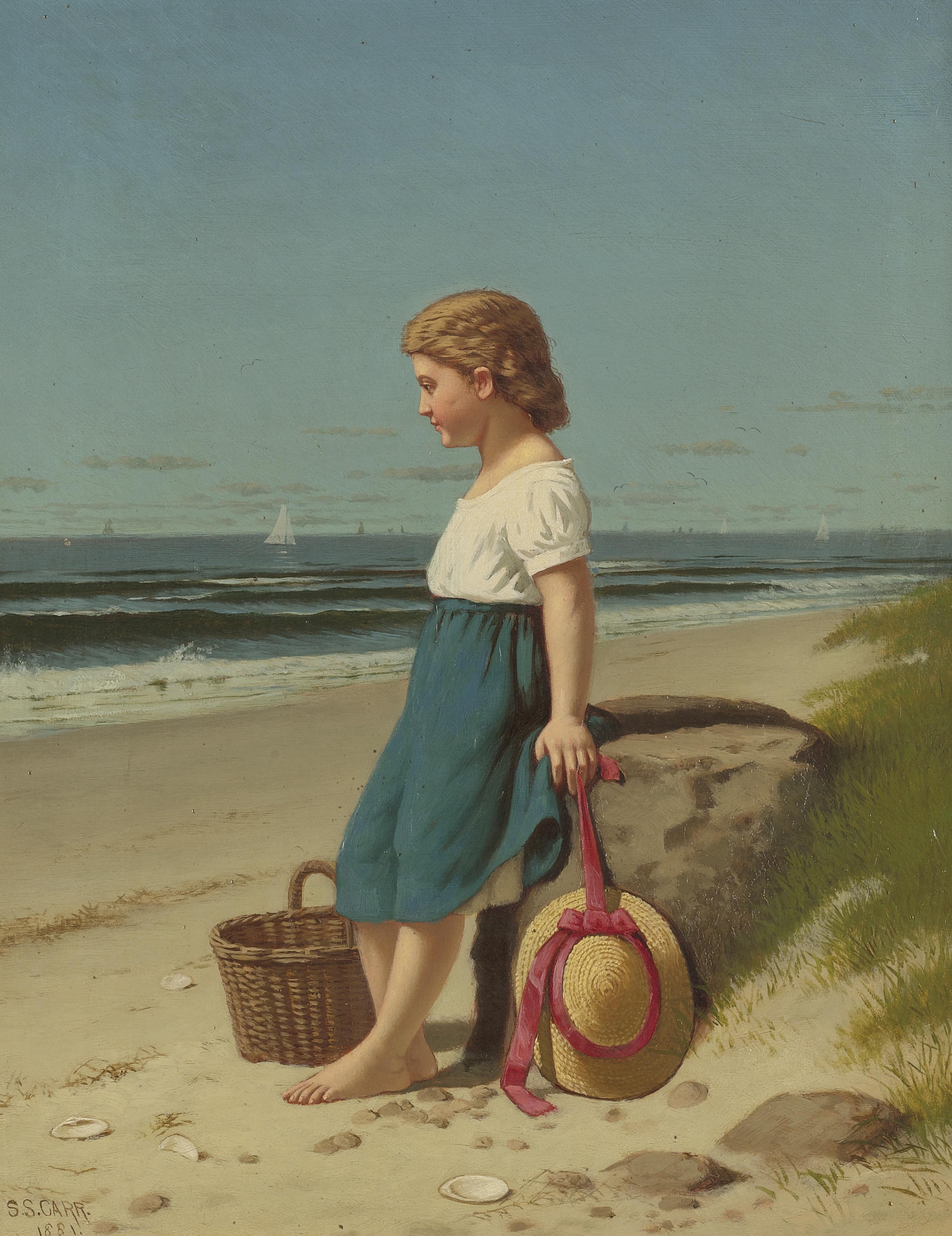 Samuel S. Carr - Young Girl At The Seashore