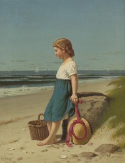 Samuel S. Carr - Young Girl At The Seashore