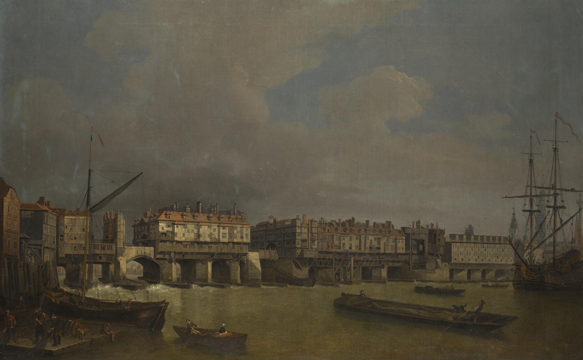 Samuel Scott - View Of Old London Bridge