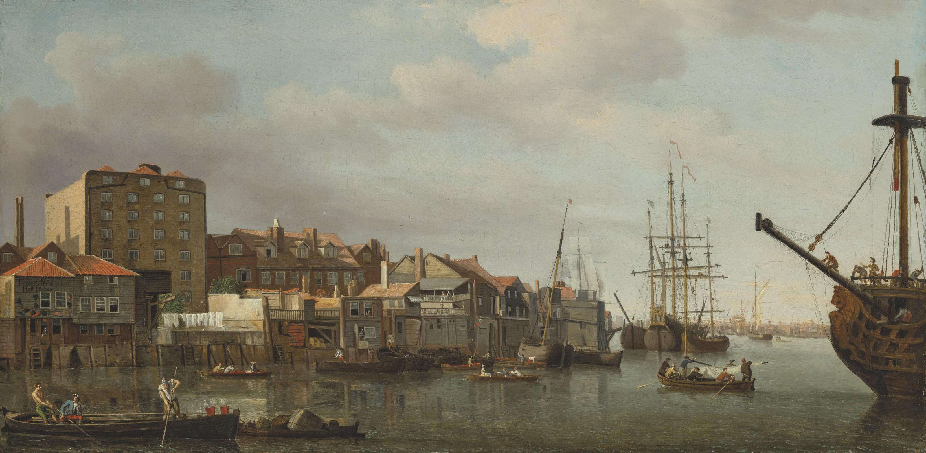 Samuel Scott - View of the Thames at Wapping