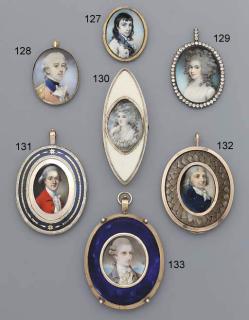 Samuel Shelley - A Young Lady, In White Dress With Fichu, Long Powdered Hair Dressed In Curls