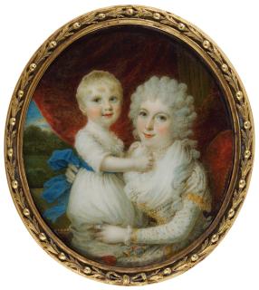 Samuel Shelley - Portrait Of A Mother And Child, 1793