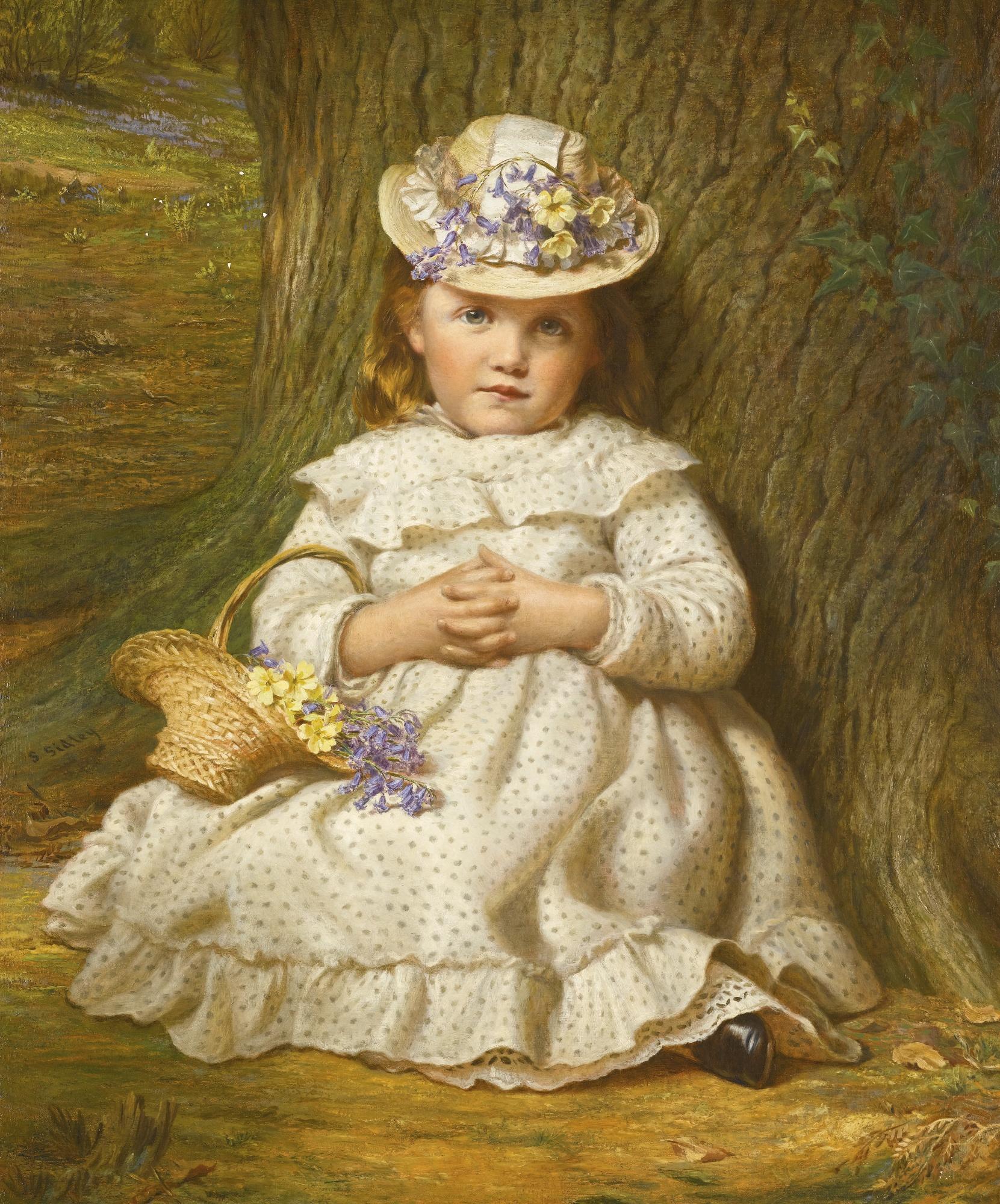 Samuel Sidley - Primroses And Bluebells