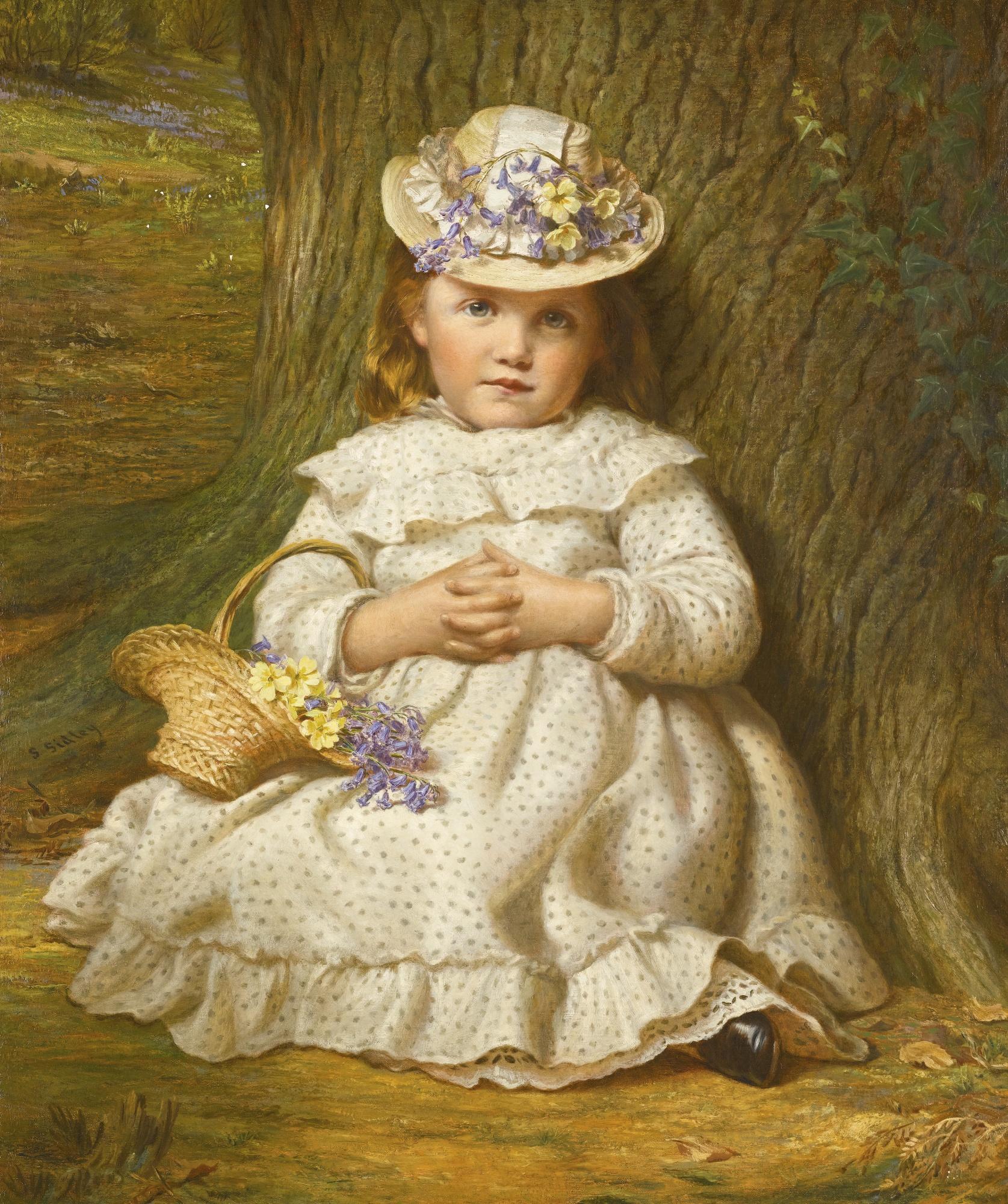 Samuel Sidley - Primroses And Bluebells