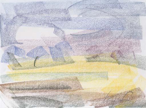 Samuel Sydney Fullbrook - Sunflowers, Sorghum and White Cloud