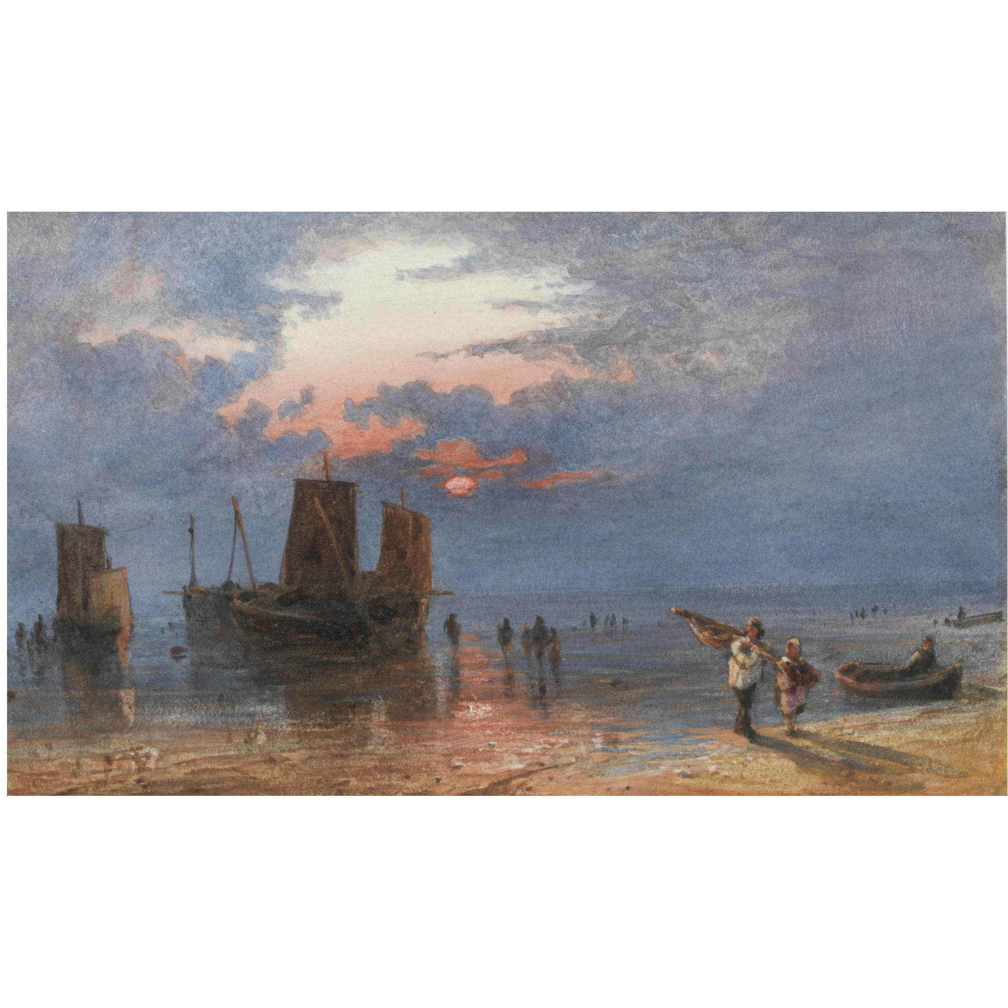 Samuel Thomas George Evans, R.W.S. - Sunset On Brighton Sands