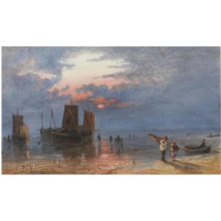 Samuel Thomas George Evans, R.W.S. - Sunset On Brighton Sands